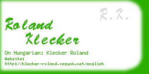 roland klecker business card